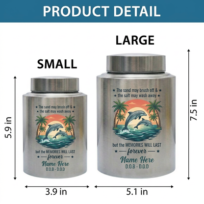 Personalized Dolphin Stainless Steel Cremation Urn for Human Ashes, Beach Ocean Lover Forever Tribute, Silver Black Gold Red Adult Mom Dad, Memorial Keepsake Urn, Memorial Gift, In Loving Memory - Image 6