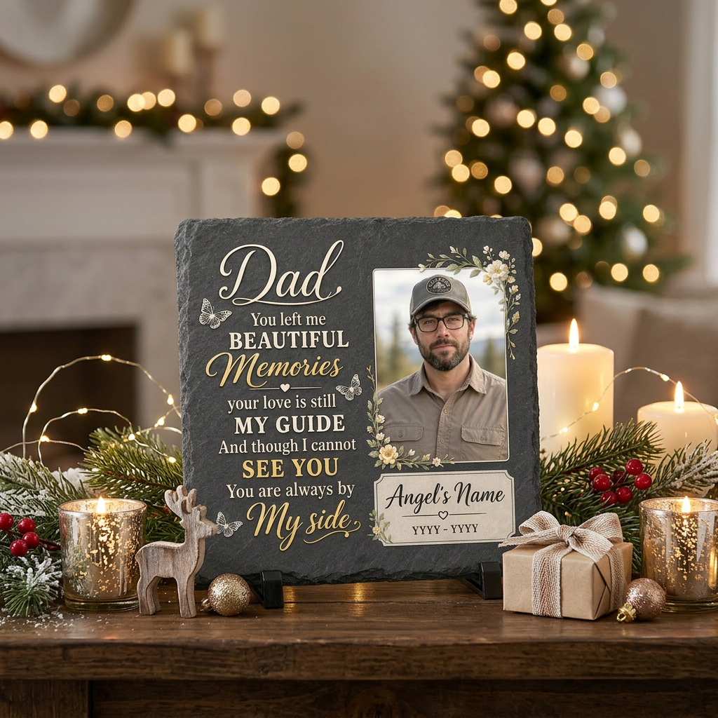 Personalized Dad Memorial Garden Stone with Photo Sympathy Gift for Loss of Father - Image 6 | VNMGSREPR1-6IN-EHIEU_AI_0462 VNMGSREPR1-8IN-EHIEU_AI_0462