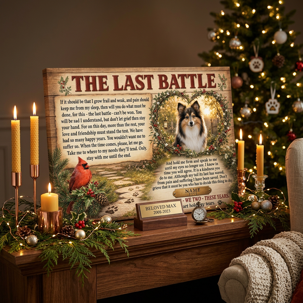 Personalized Dog Memorial Wall Canvas - The Last Battle Pet Loss Remembrance Gift - Image 6
