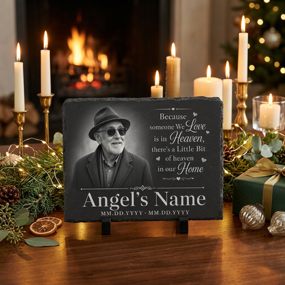 Personalized Memorial Slate Stone Plaque with Photo – Custom Sympathy Gift for Loved One - Image 6 | VNMGSREPR1-6IN-EHIEU_AI_0467 VNMGSREPR1-8IN-EHIEU_AI_0467