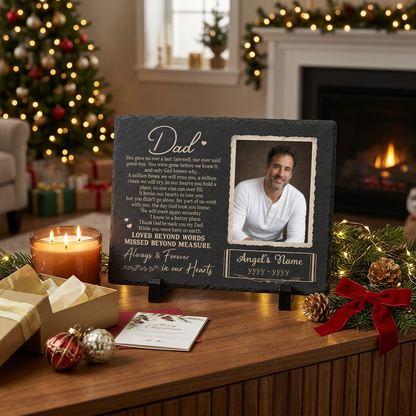 Personalized Dad Memorial Garden Stone – Rectangle Slate Gift for Loss of Father - Image 6 | VNMGSREPR1-6IN-EHIEU_AI_0476 VNMGSREPR1-8IN-EHIEU_AI_0476