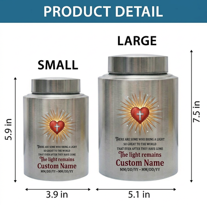 Personalized Christian Heart and Jesus Cross Stainless Steel UV Printed Funeral Urn For Adult Human Ashes Silver Black Gold Red Memorial Keepsake Urn, Memorial Gift, In Loving Memory - Image 6
