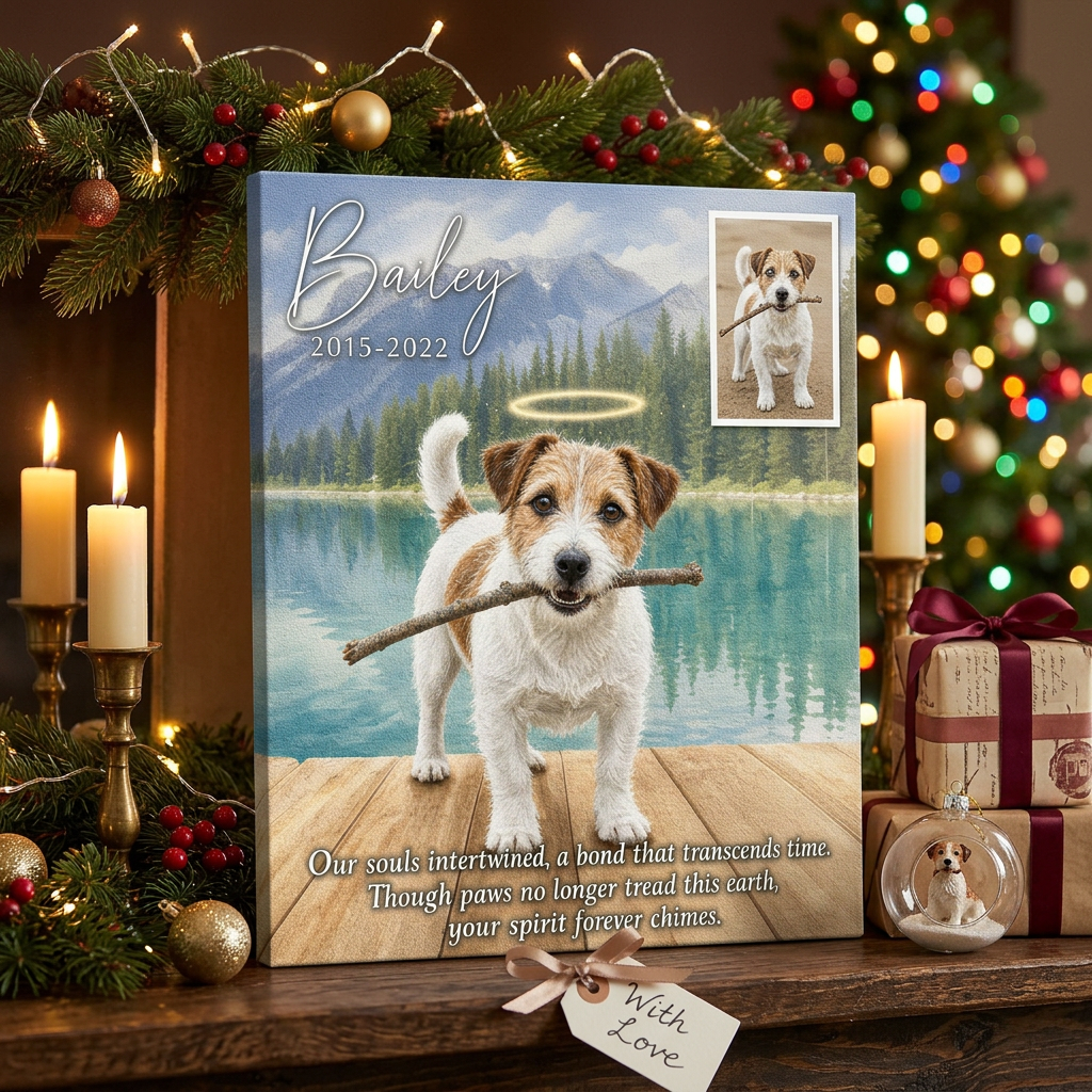Personalized Dog Memorial Canvas Wall Art Custom Pet Loss Portrait Photo Gift - Image 6
