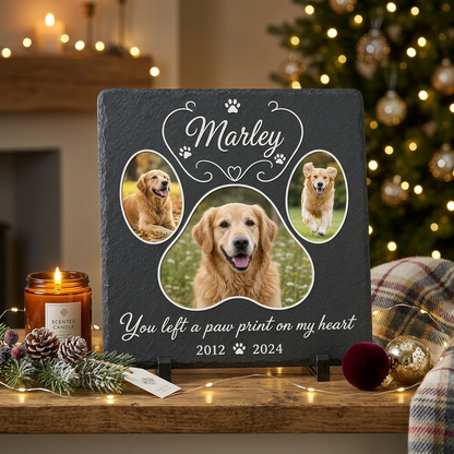 Personalized Dog Memorial Garden Stone – Paw Print Pet Loss Gift with Photo - Image 6 | VNMGSREPR1-6IN-EHIEU_AI_0412 VNMGSREPR1-8IN-EHIEU_AI_0412
