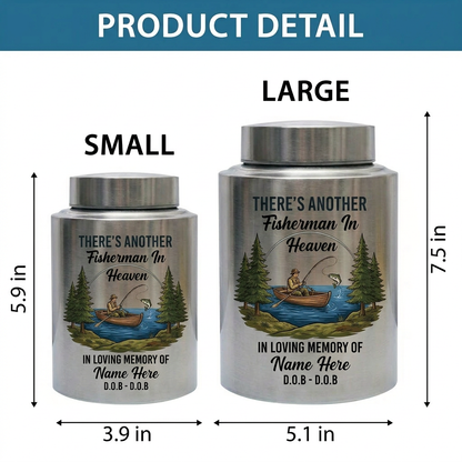 Personalized Bass Fishing Fisherman In Heaven Stainless Steel Custom Printed Urn For Dad Grandpa Husband Loss Bereavement Display 5.9in 7.5in Memorial Keepsake Urn, Memorial Gift, In Loving Memory - Image 6