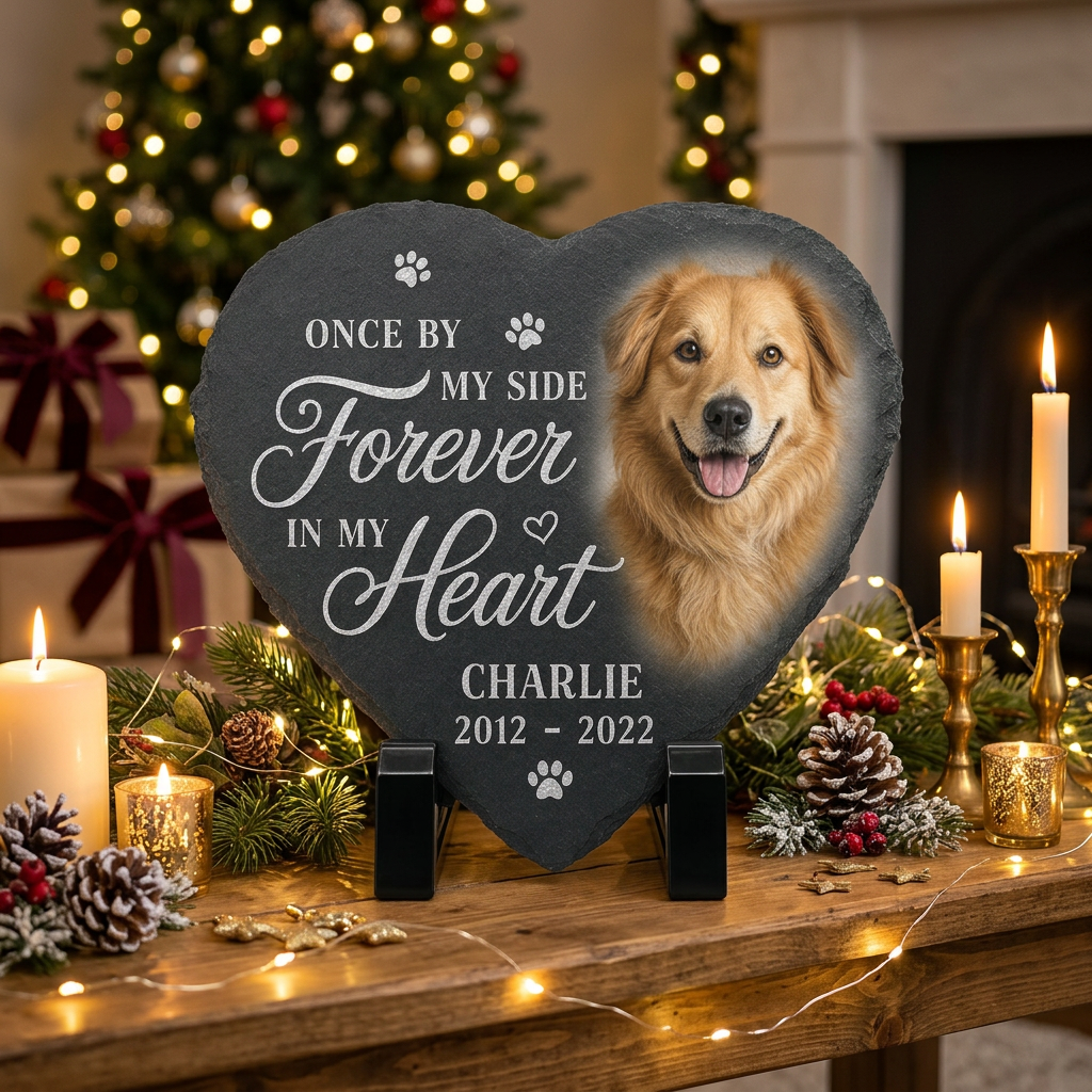 Personalized Heart Shaped Dog Memorial Stone with Photo – Pet Loss Gift - Image 6 | VNMGSREPR1-6IN-EHIEU_AI_0409 VNMGSREPR1-8IN-EHIEU_AI_0409