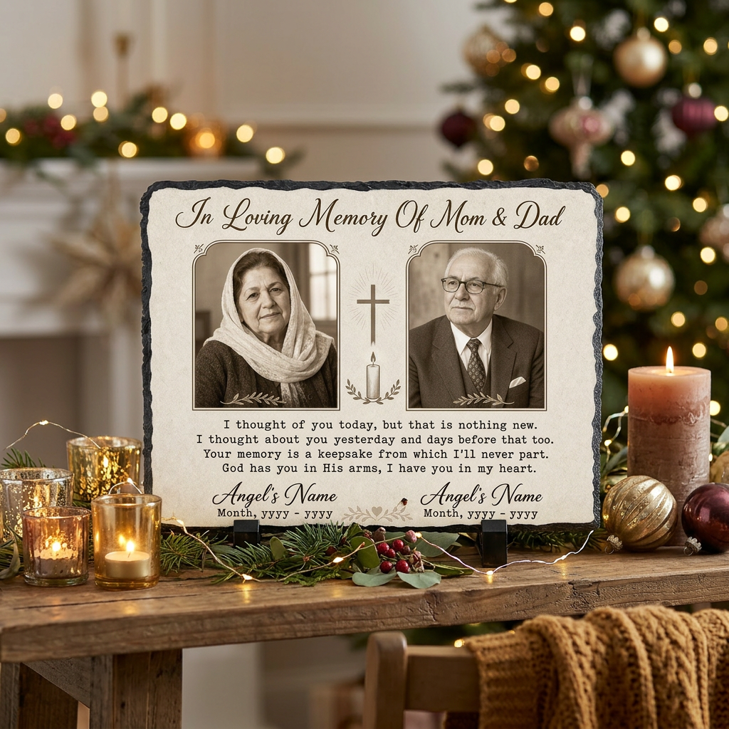 Personalized Memorial Slate Stone for Loss of Parents – Custom Photo Plaque Mom Dad Gift - Image 6 | VNMGSREPR1-6IN-EHIEU_AI_0470 VNMGSREPR1-8IN-EHIEU_AI_0470