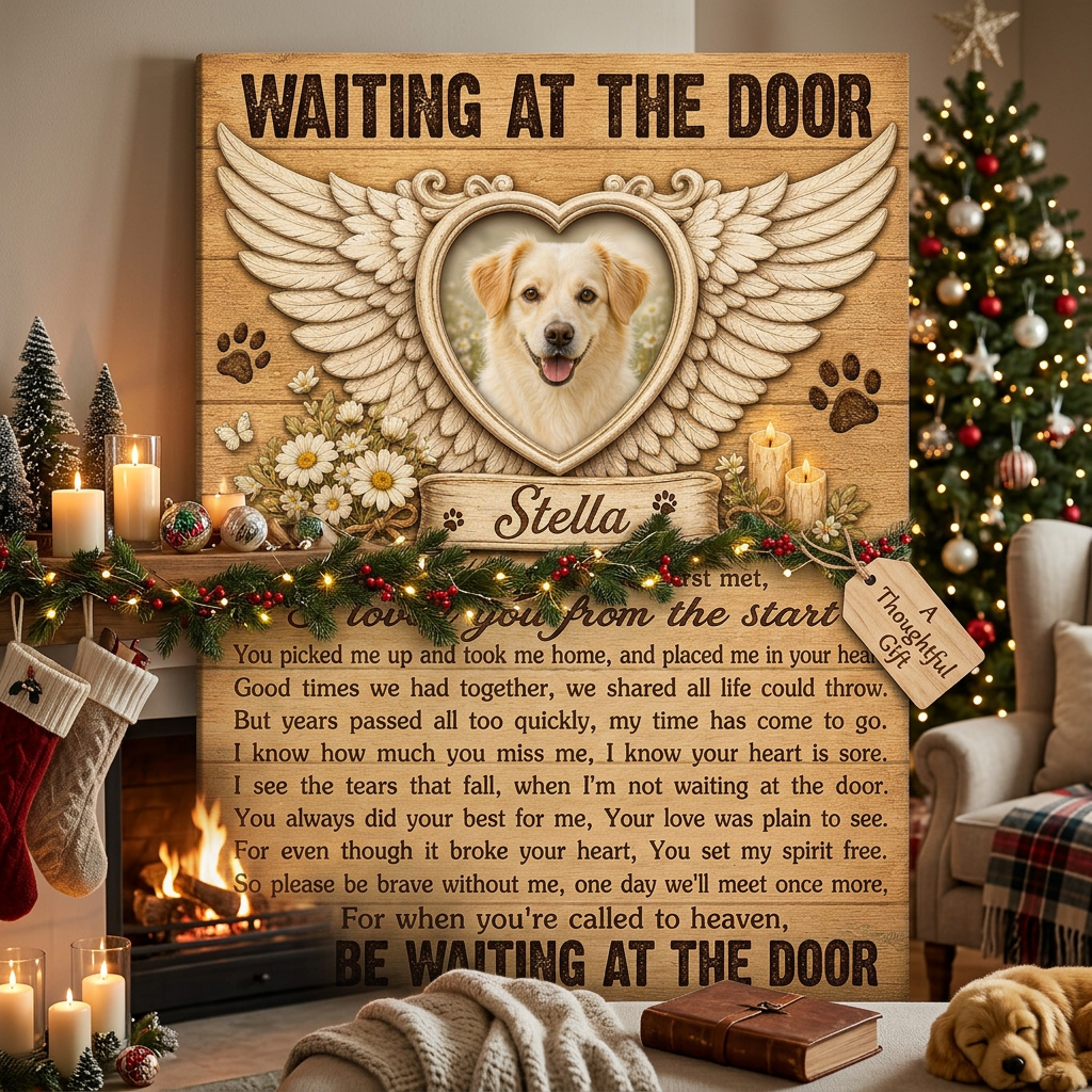 Personalized Pet Memorial Angel Wings Photo Wall Canvas - Dog Loss Remembrance Gift - Image 6