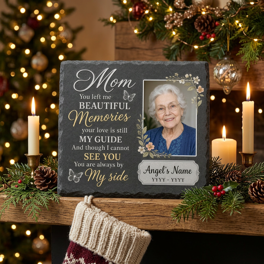 Personalized Mom Memorial Garden Stone with Photo, Sympathy Gift Loss of Mother - Image 6 | VNMGSREPR1-6IN-EHIEU_AI_0461 VNMGSREPR1-8IN-EHIEU_AI_0461