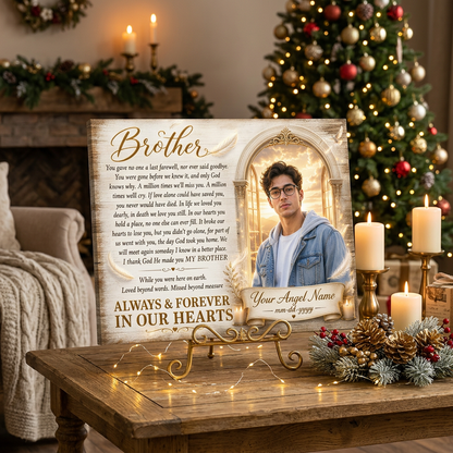 Personalized Brother Memorial Wall Canvas – Sympathy Gift for Loss of Brother - Image 6