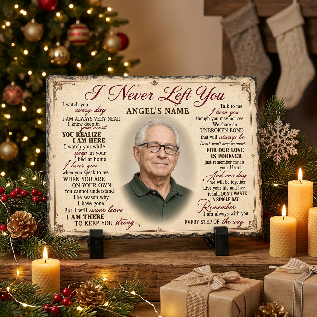 Personalized Memorial Photo Slate – I Never Left You Stone Gift for Loss of Loved One - Image 6 | VNMGSREPR1-6IN-EHIEU_AI_0444 VNMGSREPR1-8IN-EHIEU_AI_0444