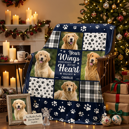 Personalized Dog Memorial Photo Fleece Blanket - Custom Pet Loss Remembrance Gift - Image 6