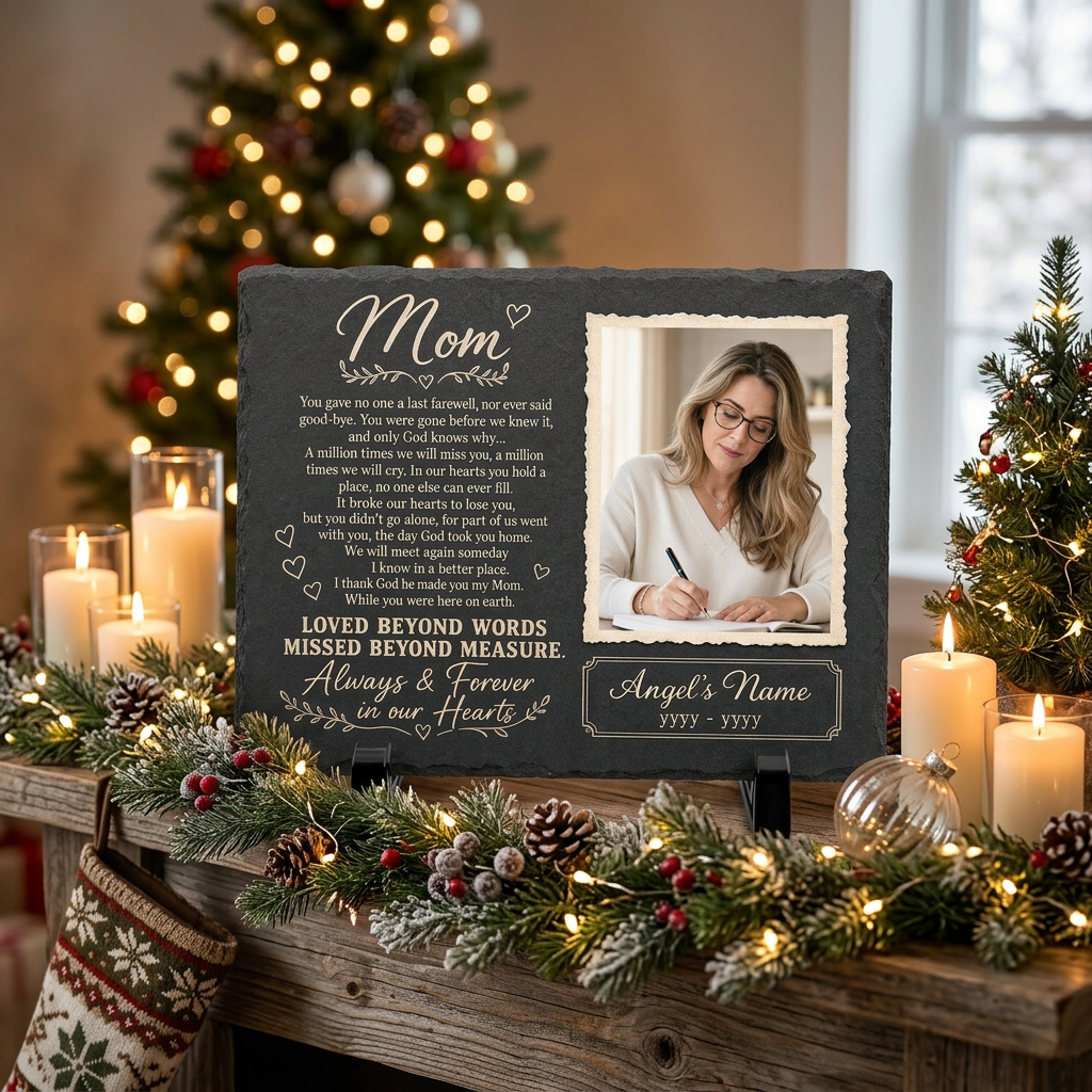 Personalized Mom Memorial Garden Stone – Rectangle Slate Gift for Loss of Mother - Image 6 | VNMGSREPR1-6IN-EHIEU_AI_0480 VNMGSREPR1-8IN-EHIEU_AI_0480