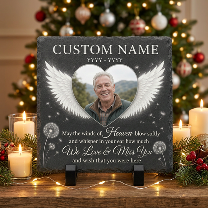 Personalized Memorial Garden Stone Slate Plaque with Photo – Gift for Loss of Loved One - Image 6 | VNMGSREPR1-6IN-EHIEU_AI_0466 VNMGSREPR1-8IN-EHIEU_AI_0466