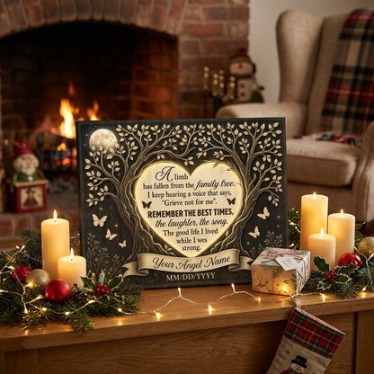 Personalized Memorial Family Tree Wall Canvas With Photo, Butterfly Remembrance Gift - Image 6
