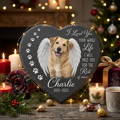 Personalized Dog Photo Memorial Garden Stone with Angel Wings, Pet Loss Gift - Image 6 | VNMGSREPR1-6IN-EHIEU_AI_0415 VNMGSREPR1-8IN-EHIEU_AI_0415