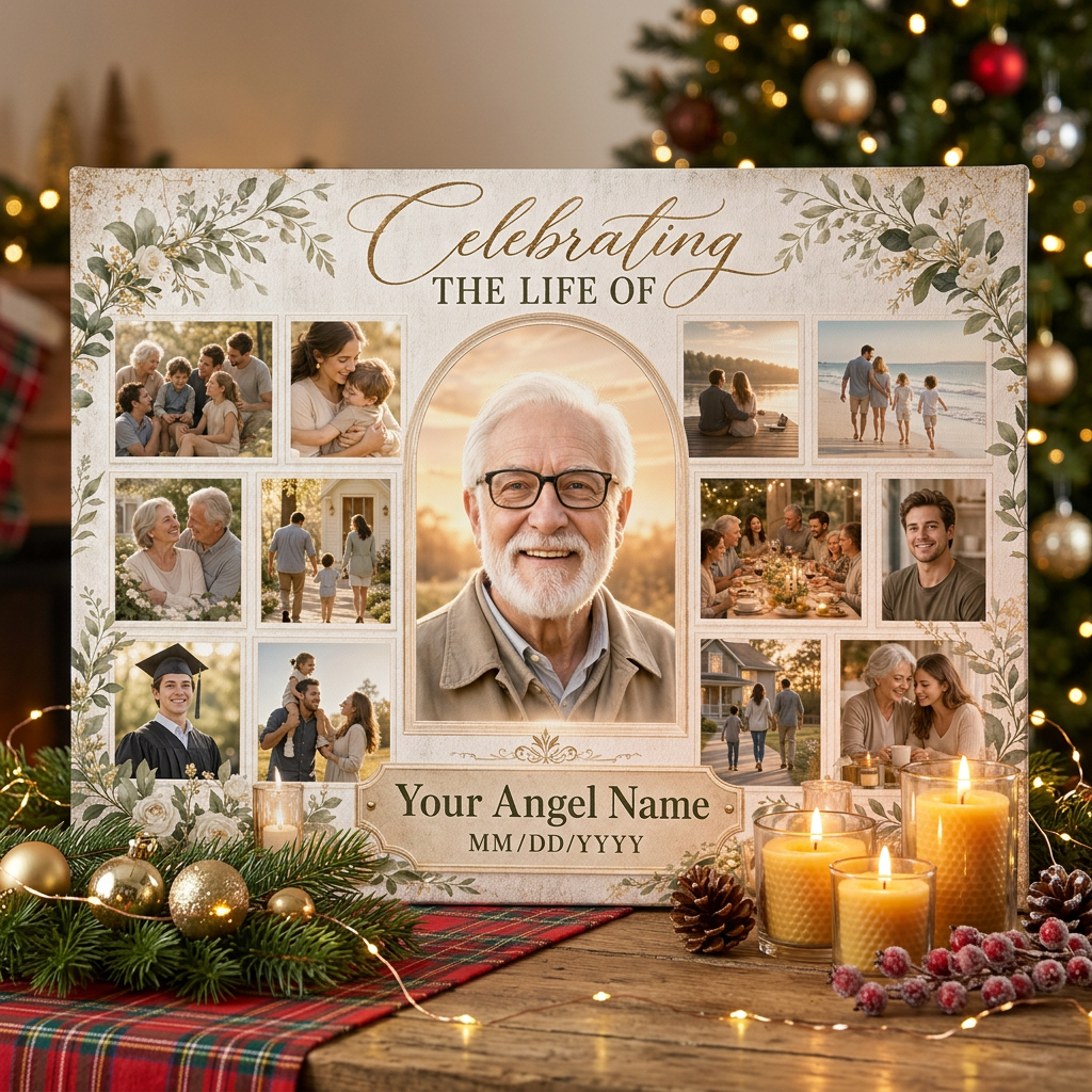 Personalized Memorial Photo Collage Wall Canvas Celebration of Life Sympathy Keepsake Remembrance Gift - Image 6