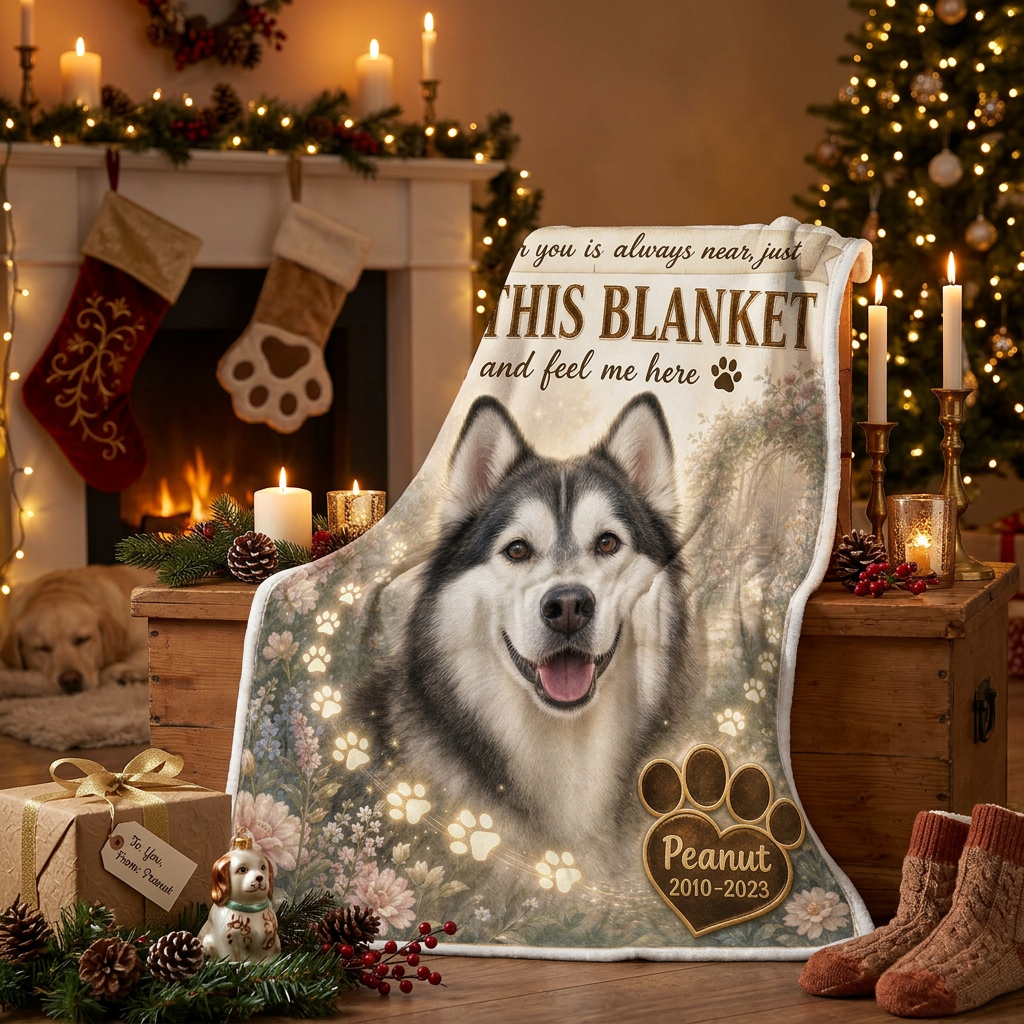 Personalized Pet Memorial Photo Fleece Blanket - Dog Cat Loss Sympathy Gift, Custom Name & Years - Image 6