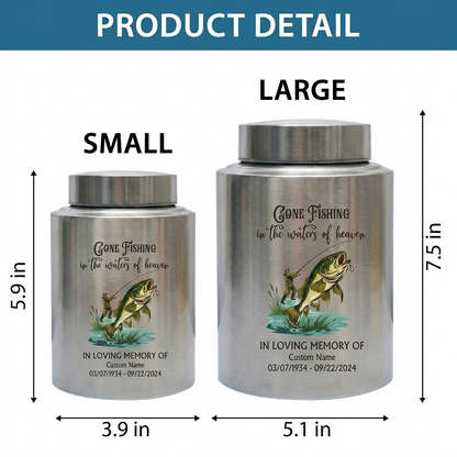 Personalized Bass Fishing Large Urns for Human Ashes Stainless Steel UV Printed Decorative Fisherman Keepsake 5.9x3.9 7.5x5.1 Memorial Keepsake Urn, Memorial Gift, In Loving Memory - Image 6