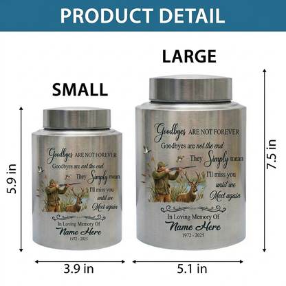 Personalized Deer Hunting Stainless Steel Urn for Human Ashes, Hunter Tribute Bereavement Receptacle Custom Name Date, UV Print Container, Memorial Keepsake Urn, Memorial Gift, In Loving Memory - Image 6