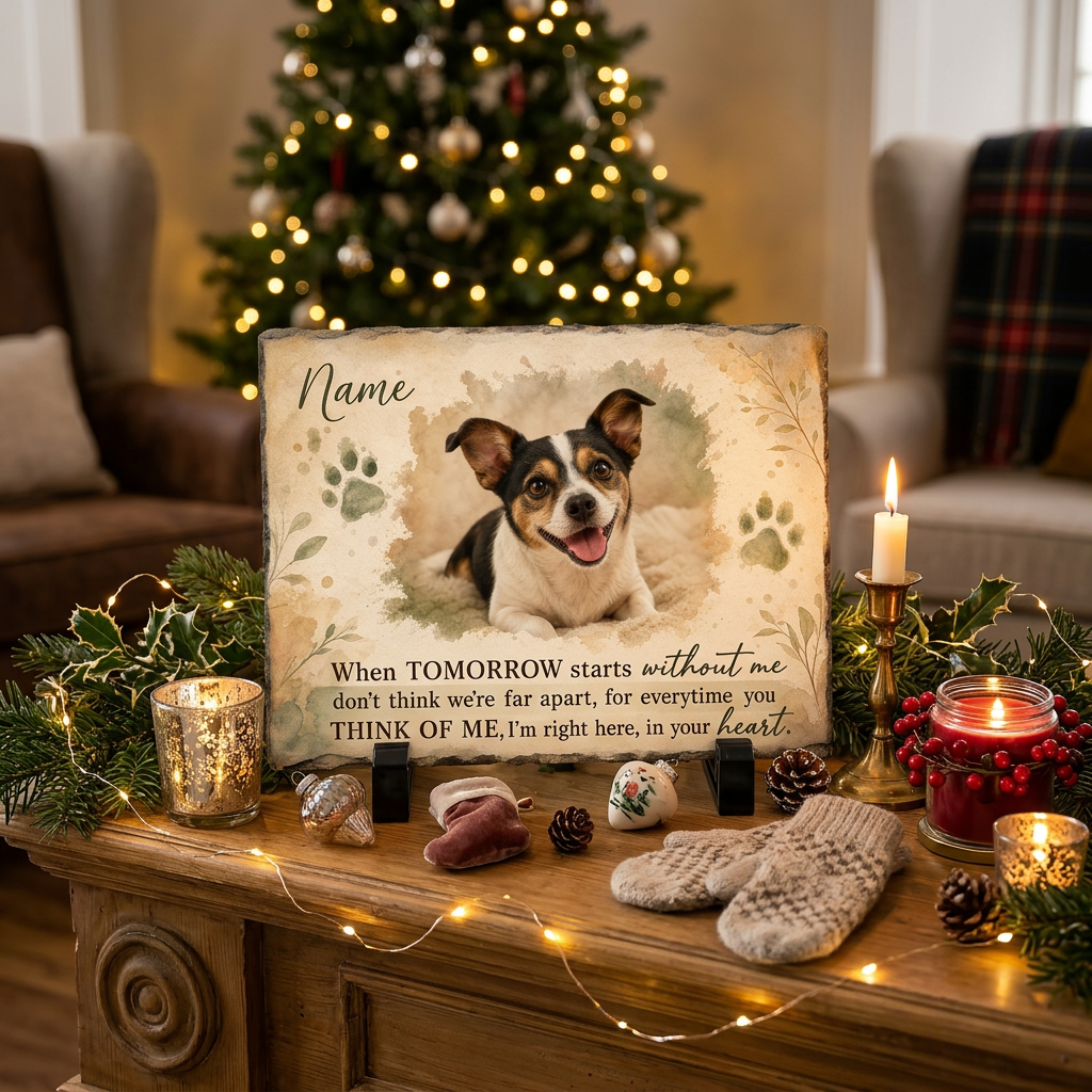 Personalized Dog Memorial Garden Stone With Photo, Pet Loss Sympathy Gift - Image 6 | VNMGSREPR1-6IN-EHIEU_AI_0475 VNMGSREPR1-8IN-EHIEU_AI_0475