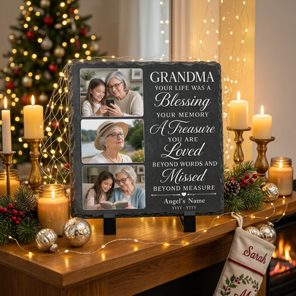 Personalized Grandma Memorial Photo Slate Stone, In Memory Of Grandmother Gift - Image 6 | VNMGSREPR1-6IN-EHIEU_AI_0428 VNMGSREPR1-8IN-EHIEU_AI_0428