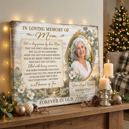 Personalized Memorial Wall Canvas for Loss of Mother, In Loving Memory of Mom Sympathy Gift - Image 6