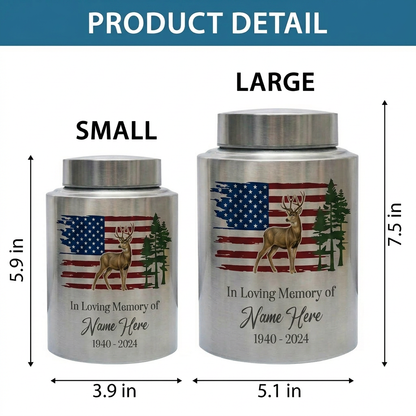 Personalized Deer Hunting Large Cremation Urn for Human Ashes, Custom Outdoorsman Hunter Tribute, Dad Grandpa Bereavement Ash Container, Memorial Keepsake Urn, Memorial Gift, In Loving Memory - Image 6