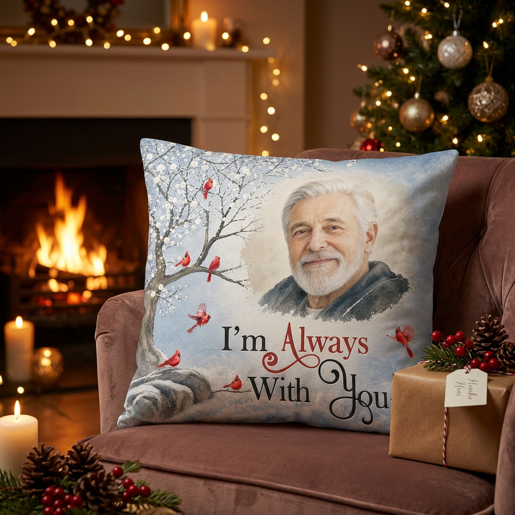 Personalized Memorial Photo Pillow - I'm Always With You Cardinal Sympathy Gift for Loss of Loved One - Image 6