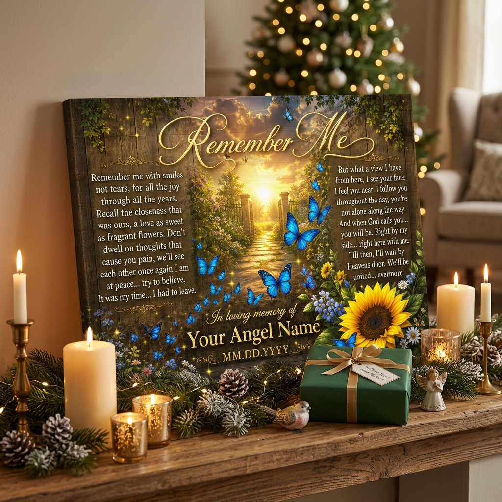 Personalized Remember Me Memorial Canvas Wall Art Sympathy Gift for Loss - Image 6