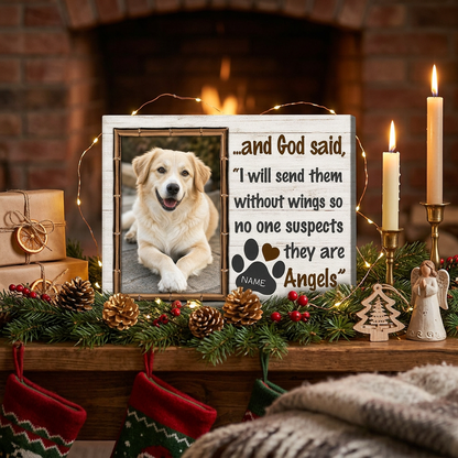 Personalized Dog Memorial Canvas Custom Pet Photo Wall Art God Said Angels Gift - Image 6