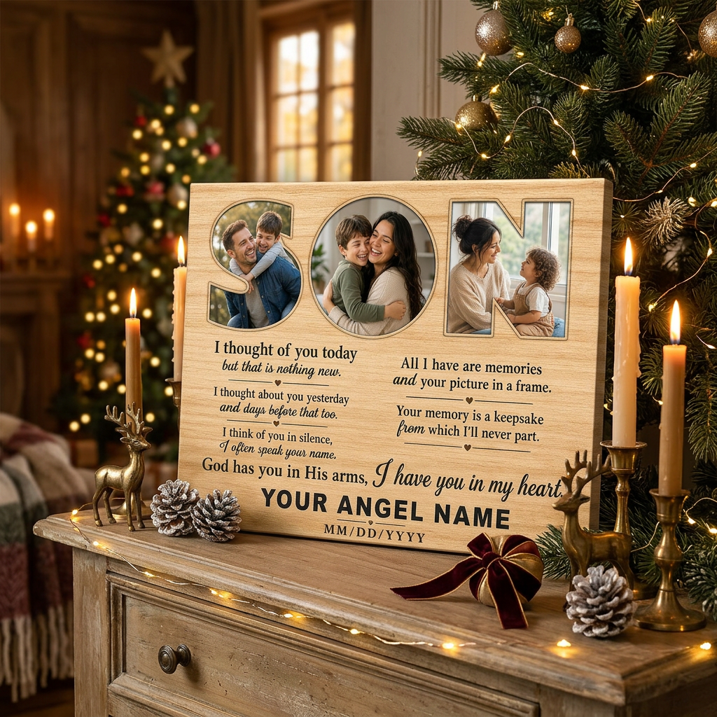 Personalized Son Memorial Wall Canvas With Photos Gift for Loss of Son - Image 6
