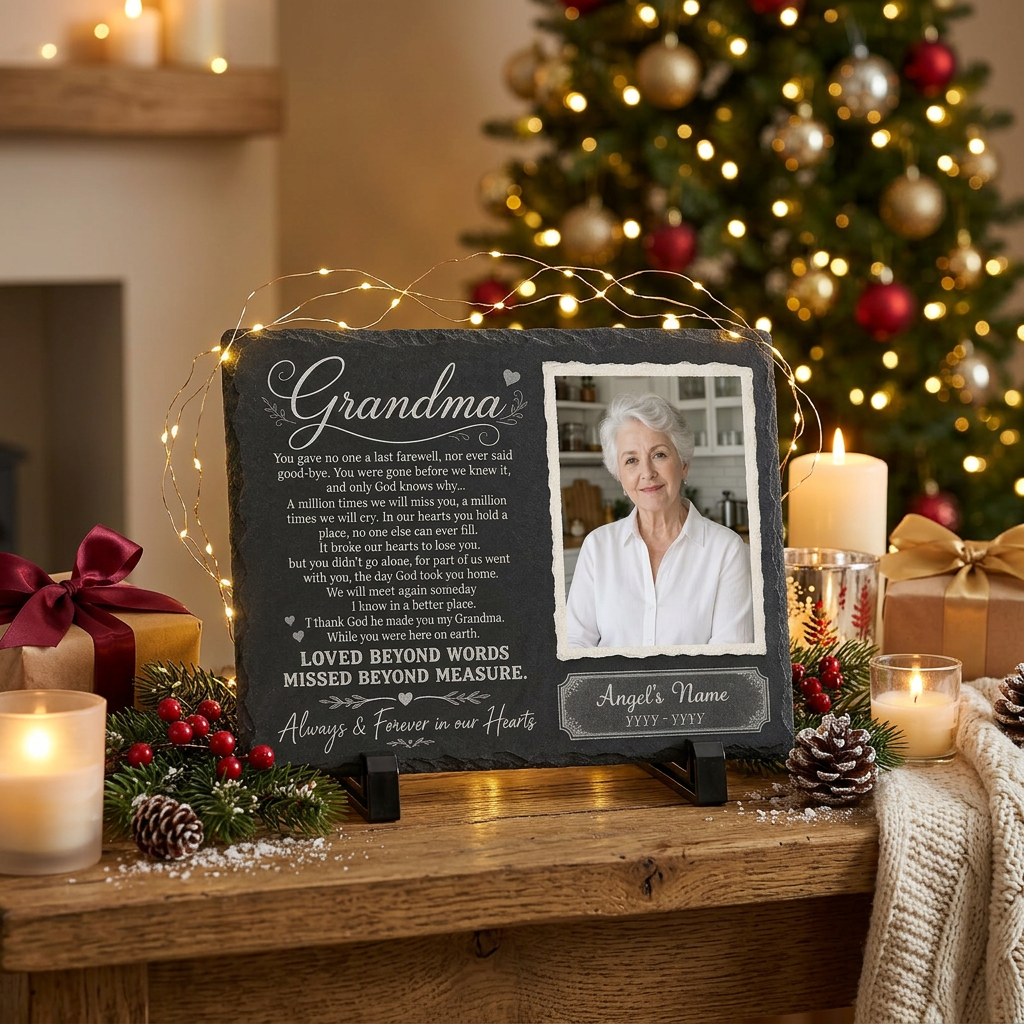 Personalized Grandma Memorial Garden Stone – You Gave No One Last Farewell Slate Gift - Image 6 | VNMGSREPR1-6IN-EHIEU_AI_0478 VNMGSREPR1-8IN-EHIEU_AI_0478