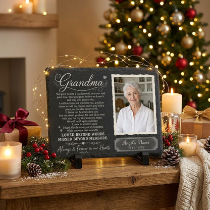 Personalized Grandma Memorial Garden Stone – You Gave No One Last Farewell Slate Gift - Image 6 | VNMGSREPR1-6IN-EHIEU_AI_0478 VNMGSREPR1-8IN-EHIEU_AI_0478