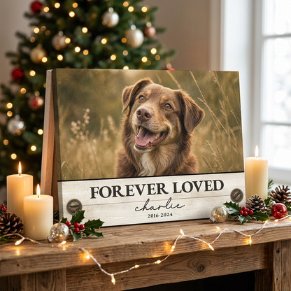Personalized Pet Memorial Wall Canvas Custom Dog Photo Memorial Sign Forever Loved - Image 6