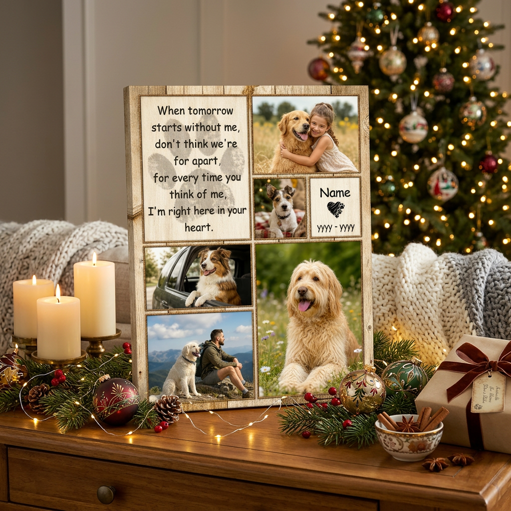 Personalized Dog Memorial Photo Collage Wall Canvas - Pet Loss Sympathy Gift for Dog Lovers - Image 6
