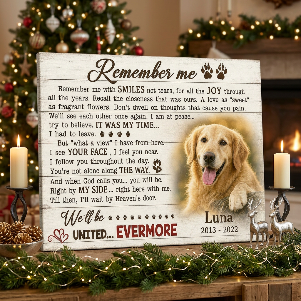 Personalized Dog Memorial Photo Canvas Print, Pet Loss Sympathy Gift, Remember Me Wall Sign - Image 6 | WCV-12X8-EHIEU_AI_0034 WCV-14X11-EHIEU_AI_0034 WCV-18X12-EHIEU_AI_0034 WCV-20X16-EHIEU_AI_0034 WCV-24X16-EHIEU_AI_0034 WCV-24X20-EHIEU_AI_0034 WCV-30X20-EHIEU_AI_0034 WCV-30X24-EHIEU_AI_0034 WCV-36X24-EHIEU_AI_0034 WCV-40X30-EHIEU_AI_0034