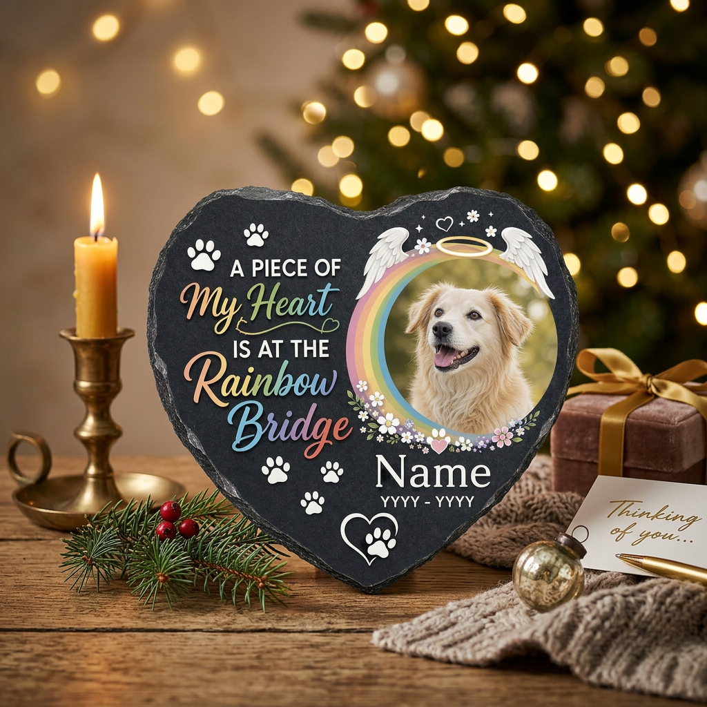Personalized Rainbow Bridge Pet Memorial Garden Stone with Photo, Dog Loss Gift - Image 6 | VNMGSREPR1-6IN-EHIEU_AI_0464 VNMGSREPR1-8IN-EHIEU_AI_0464
