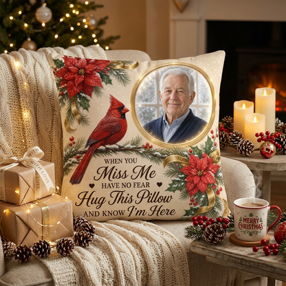 Personalized Memorial Photo Pillow with Cardinal - Custom Remembrance Sympathy Gift - Image 6