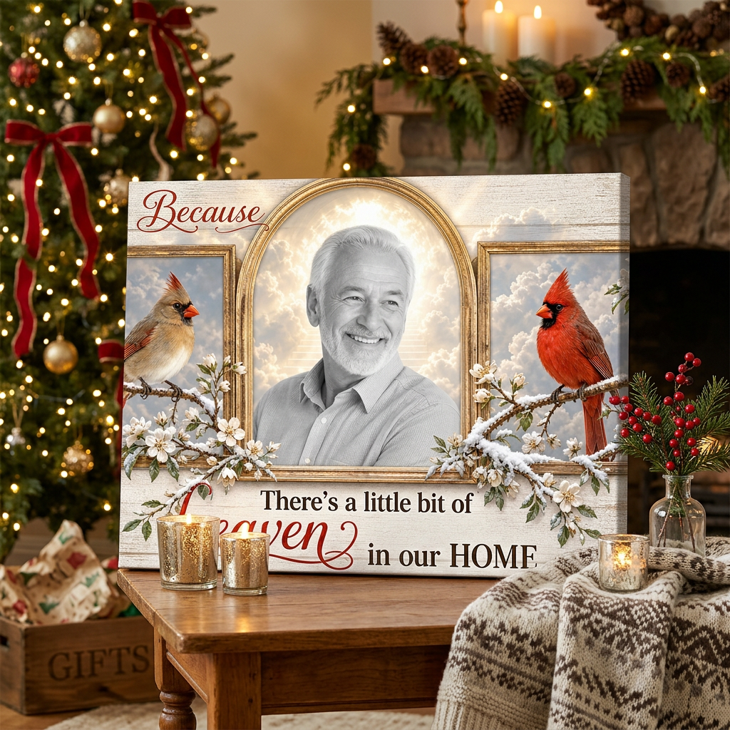 Personalized Memorial Cardinal Wall Canvas Gift Because Someone We Love Is In Heaven - Image 6