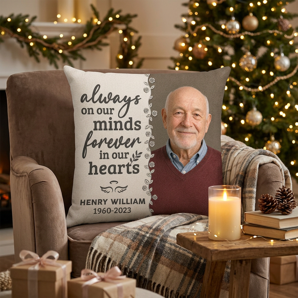 Personalized Photo Memorial Pillow - Have No Fear Sympathy Gift for Loss of Dad or Husband - Image 6