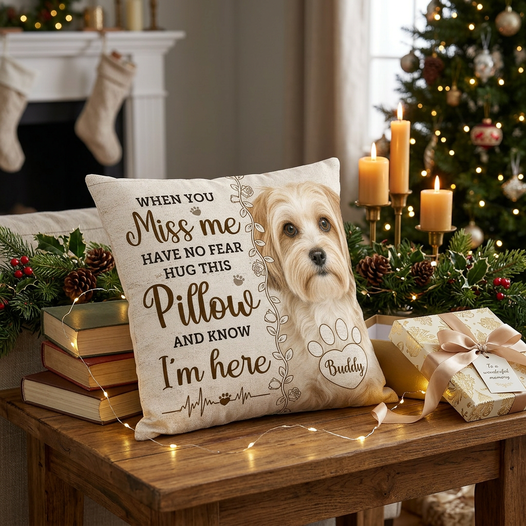 Personalized Pet Memorial Photo Pillow, Custom Dog Name Throw Pillow, Dog Loss Sympathy Gift - Image 6