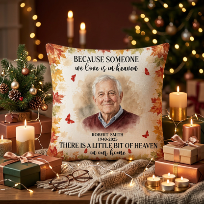 Personalized Photo Memorial Pillow - A Little Bit of Heaven in Our Home Remembrance Gift - Image 6