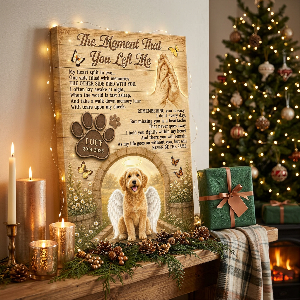 Personalized Dog Memorial Canvas Wall Art - Pet Loss Remembrance Gift with Angel Wings - Image 6 | WCV-12X8-EHIEU_AI_0037 WCV-14X11-EHIEU_AI_0037 WCV-18X12-EHIEU_AI_0037 WCV-20X16-EHIEU_AI_0037 WCV-24X16-EHIEU_AI_0037 WCV-24X20-EHIEU_AI_0037 WCV-30X20-EHIEU_AI_0037 WCV-30X24-EHIEU_AI_0037 WCV-36X24-EHIEU_AI_0037 WCV-40X30-EHIEU_AI_0037
