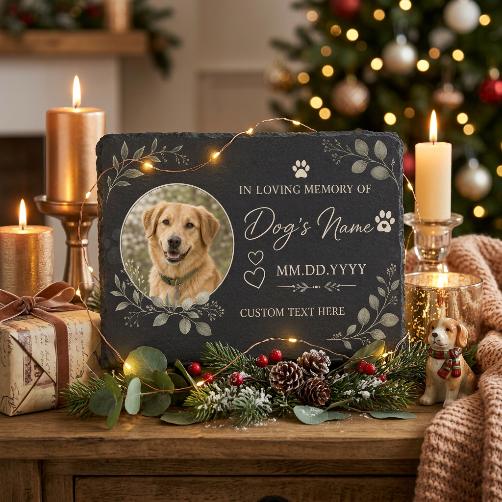 Personalized Pet Memorial Slate Plaque with Photo, Dog Remembrance Garden Stone - Image 6 | VNMGSREPR1-6IN-EHIEU_AI_0436 VNMGSREPR1-8IN-EHIEU_AI_0436