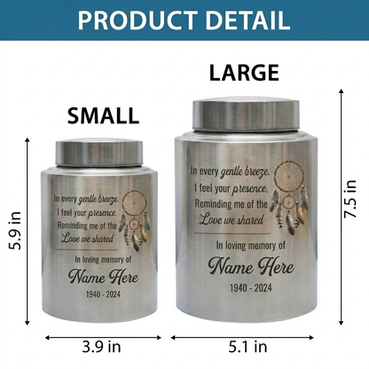 Personalized Native American Dreamcatcher Stainless Steel Sympathy Gift for Loss of Loved One Decorative Funeral Ash Container UV Print Memorial Keepsake Urn, Memorial Gift, In Loving Memory - Image 6