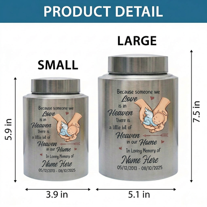 Personalized Sleeping Baby Angel Wings Stainless Steel Urn for Infant Loss Miscarriage Baby Boy Girl Decorative Display Small Large Memorial Keepsake Urn, Memorial Gift, In Loving Memory - Image 6