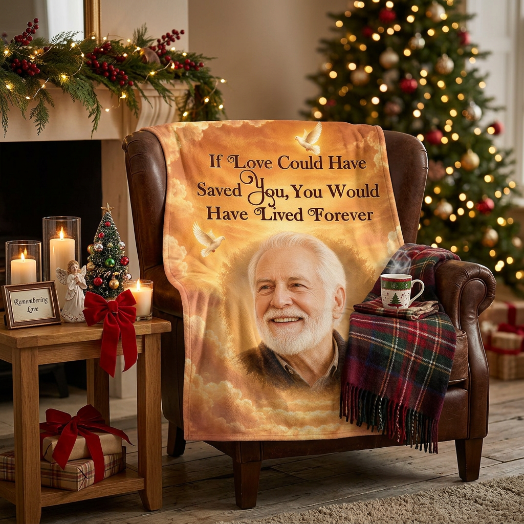 Personalized Photo Memorial Fleece Blanket - If Love Could Have Saved You - Sympathy Keepsake Gift - Image 6