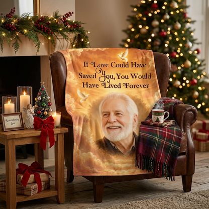 Personalized Photo Memorial Fleece Blanket - If Love Could Have Saved You - Sympathy Keepsake Gift - Image 6