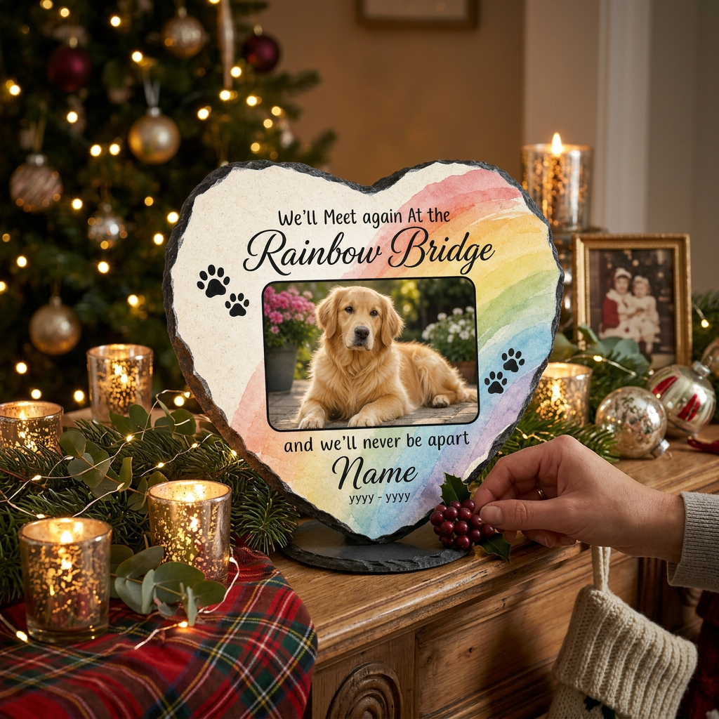 Personalized Dog Memorial Garden Stone, Pet Loss Gift, Rainbow Bridge Slate - Image 6 | VNMGSREPR1-6IN-EHIEU_AI_0490 VNMGSREPR1-8IN-EHIEU_AI_0490